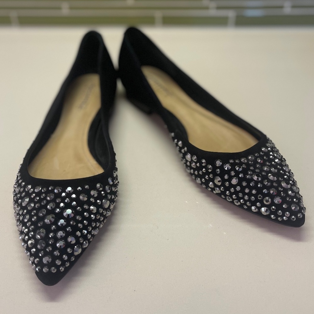 SCHUTZ Flats with Rhinstones sz 7